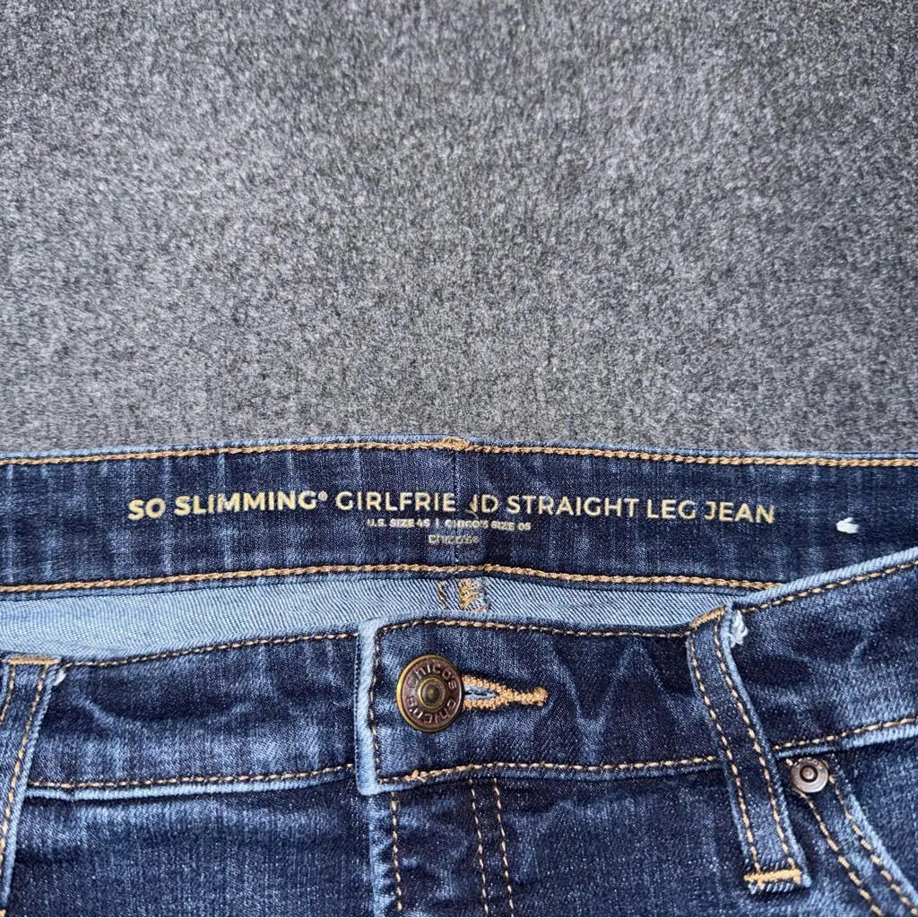 Chico’s So Slimming Girlfriend Jeans 4 Short (Chico’s 0) Dark Wash Straight Leg - Image 6