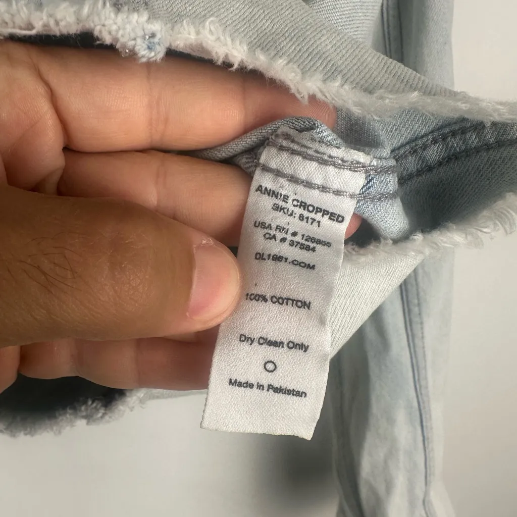 DL1961 Women's Blue Annie Cropped Button Denim Jean Jacket Coat Size S - Image 9