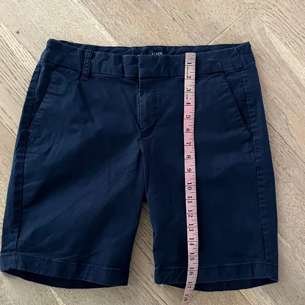 J.Crew Navy Blue Cotton Stretch Chino Shorts Size 6 - Image 7