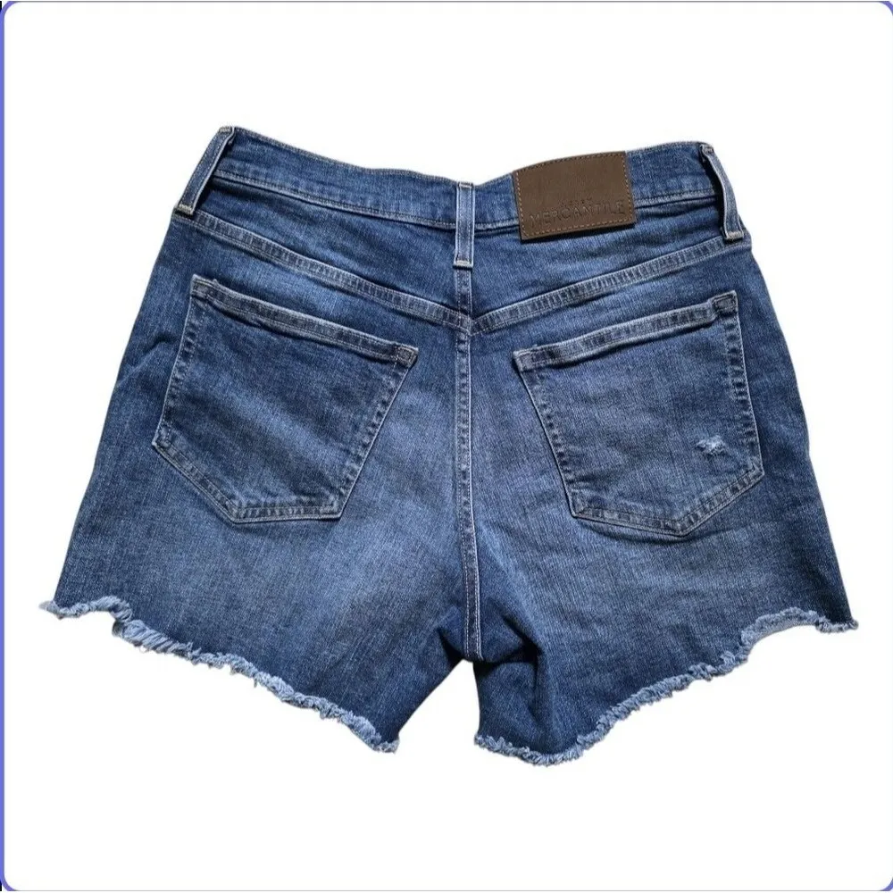 J CREW Mercantile Cutoff Denim Boy Shorts Women's Size 26 High Waist Beach EUC - Image 2