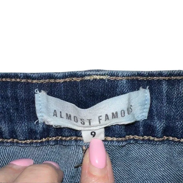 Almost Famous Denim Shorts Distressed Ripped‎ Blue Jean Casual Size 9 - Image 13