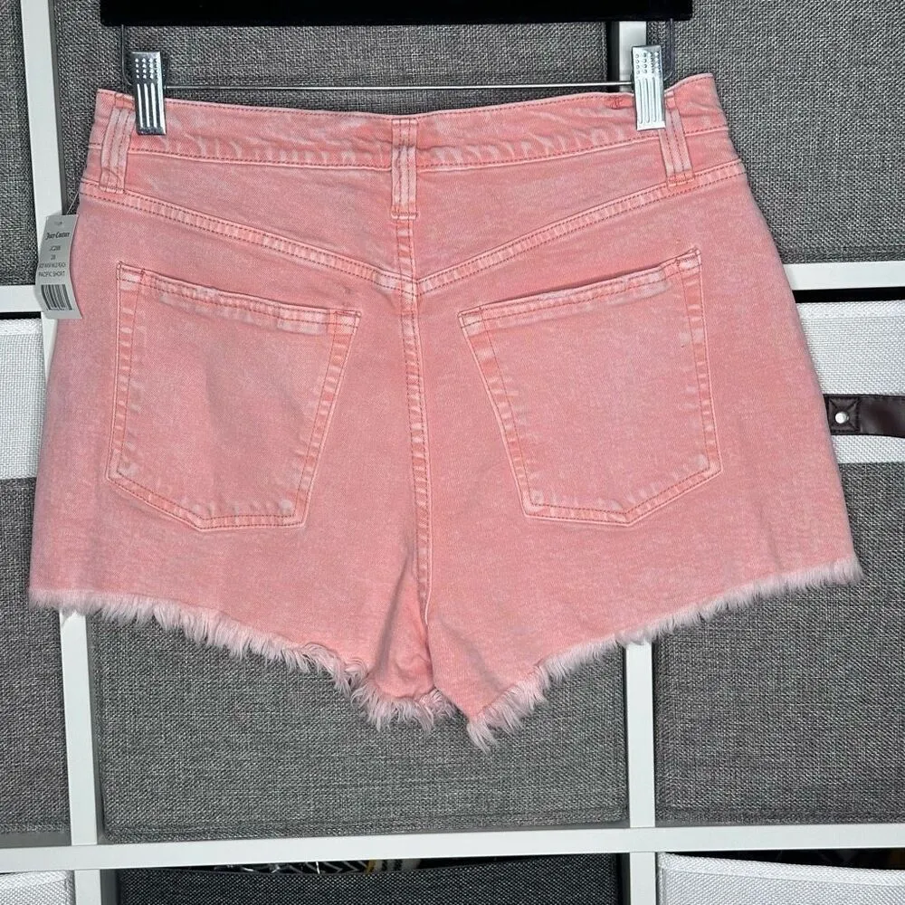 Juicy Couture Acid Wash Wild Peach Pacific Short HR Shorts Size 28 - Image 2