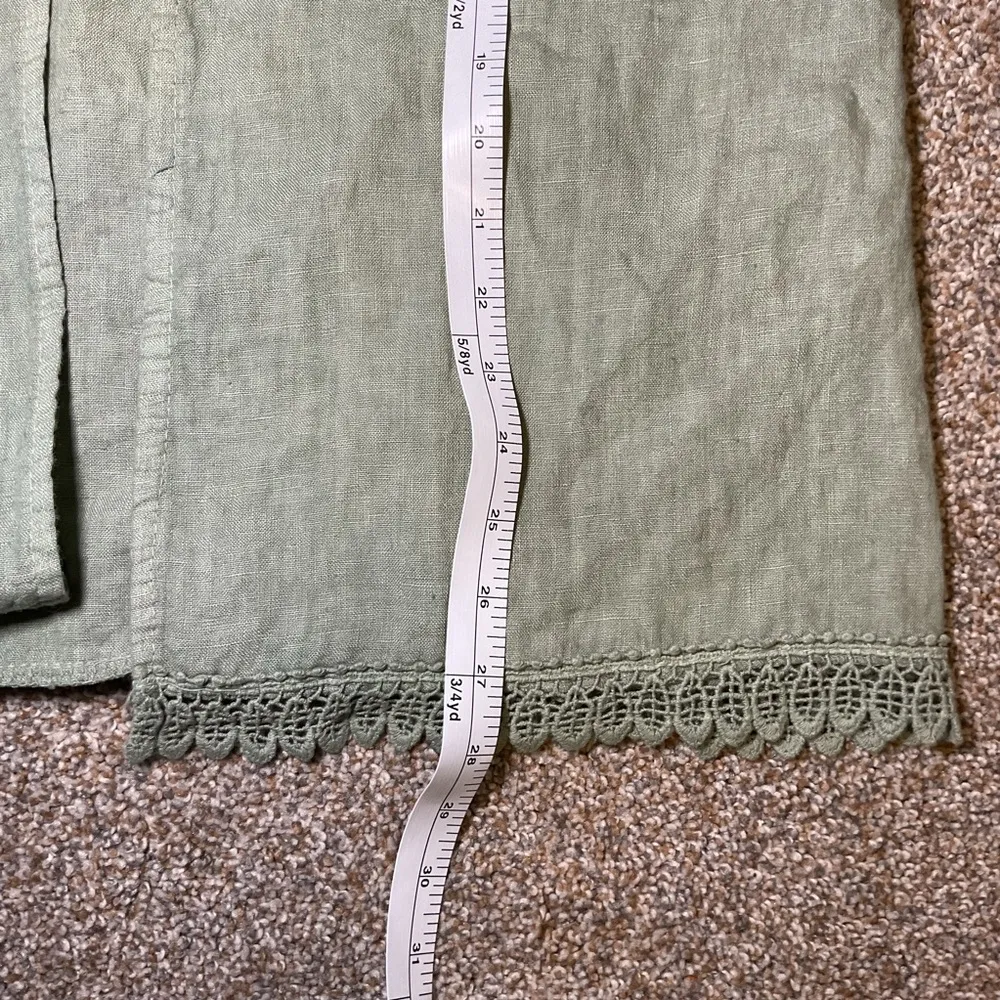 Valentina Naldo 100% Linen Light Green Lace - Image 6