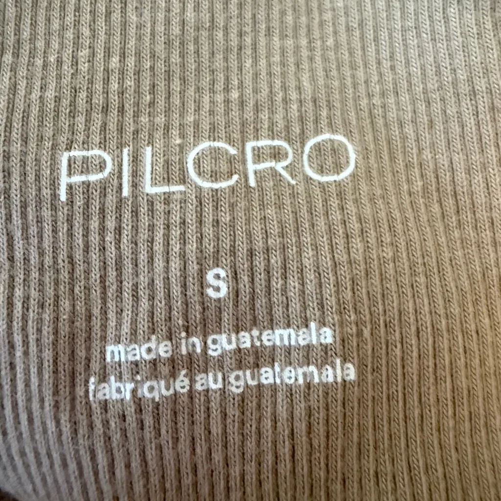 Anthropologie Pilcro The Zeda Ribbed One-Shoulder Top Size Small Taupe Neutral - Image 7