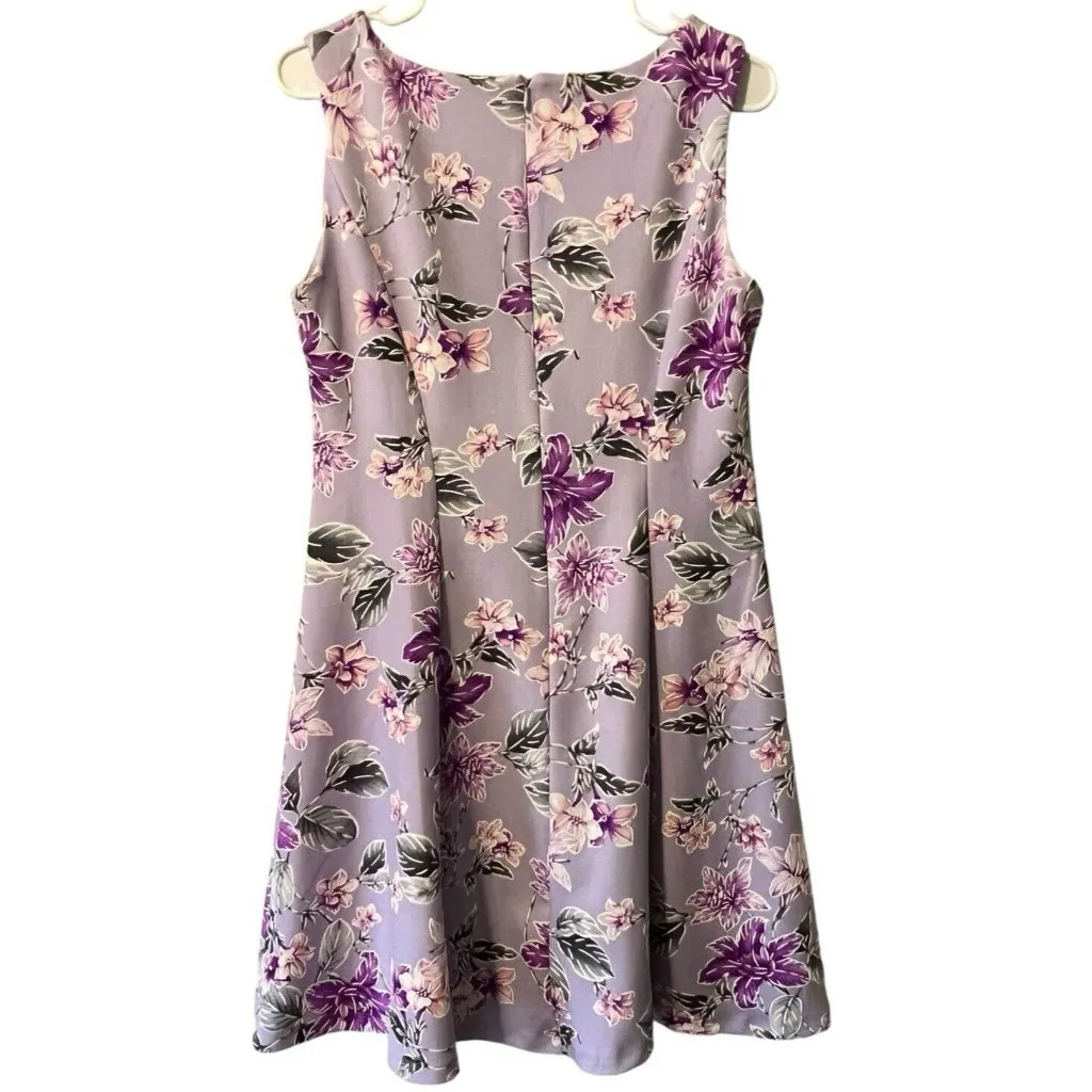 Sandra Darren Fit &‎ Flare Floral Dress Size 8p Knee Length Sleeveless Cottage - Image 2