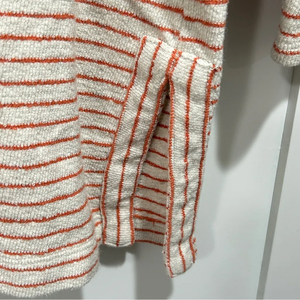 J.Jill Women's Large Petite Pullover Oatmeal Orange Stripe Tunic Sweater Cotton Size undefined - Image 7