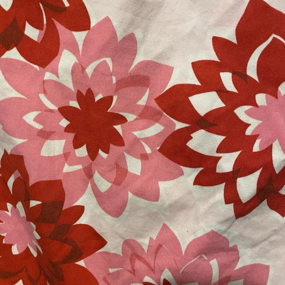 Ann Taylor Loft Womens Bright Pink Red Floral Mini Skirt Zip Up Size 4 Pockets - Image 6