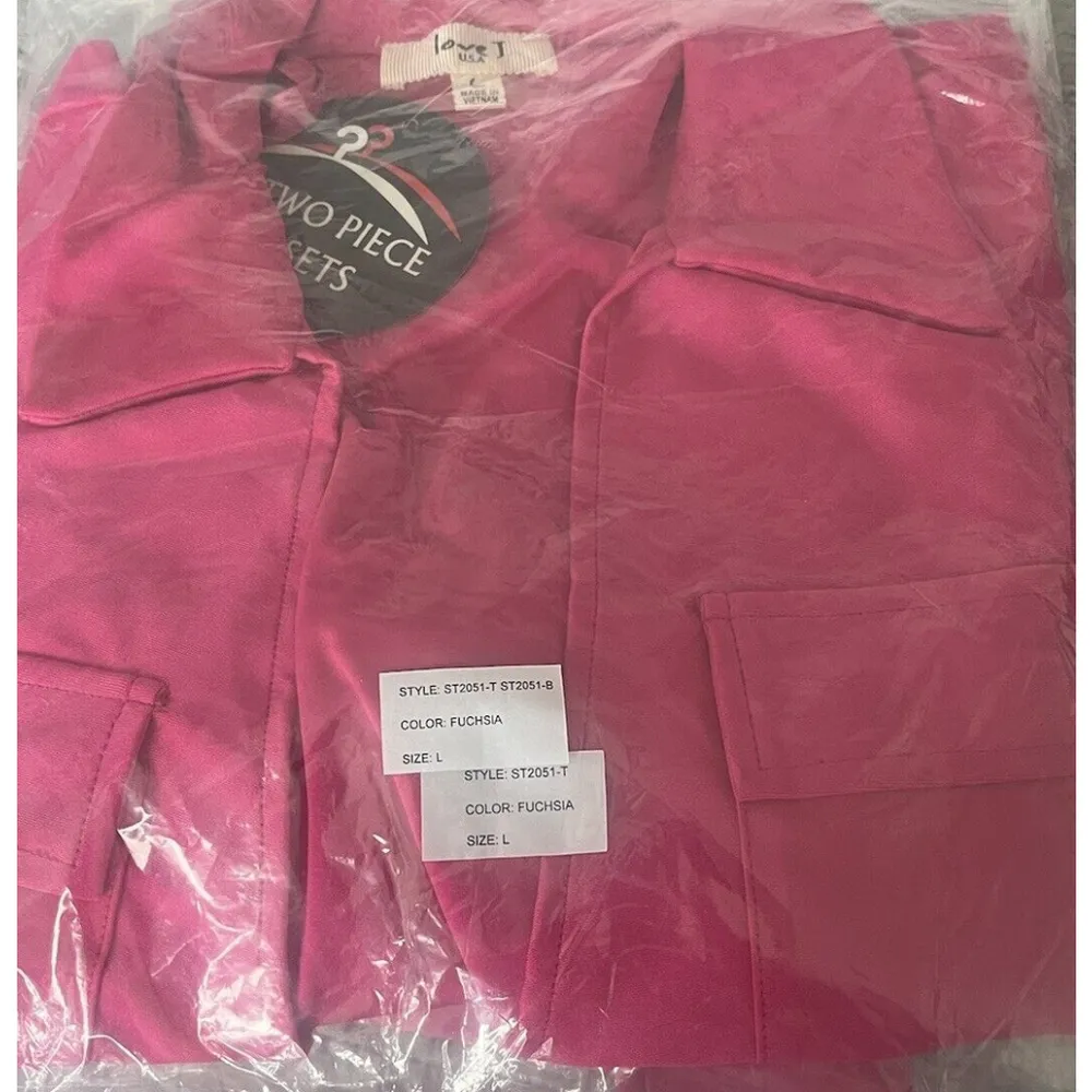 Love J Top And Short Set Womens Size Med Pink Silky Halter Stretch Shorts NEW - Image 11