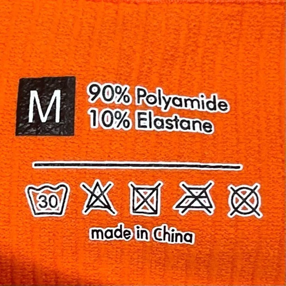 Women’s Flex Rib Crop Top Matching Shorts Set Medium Orange - Image 3