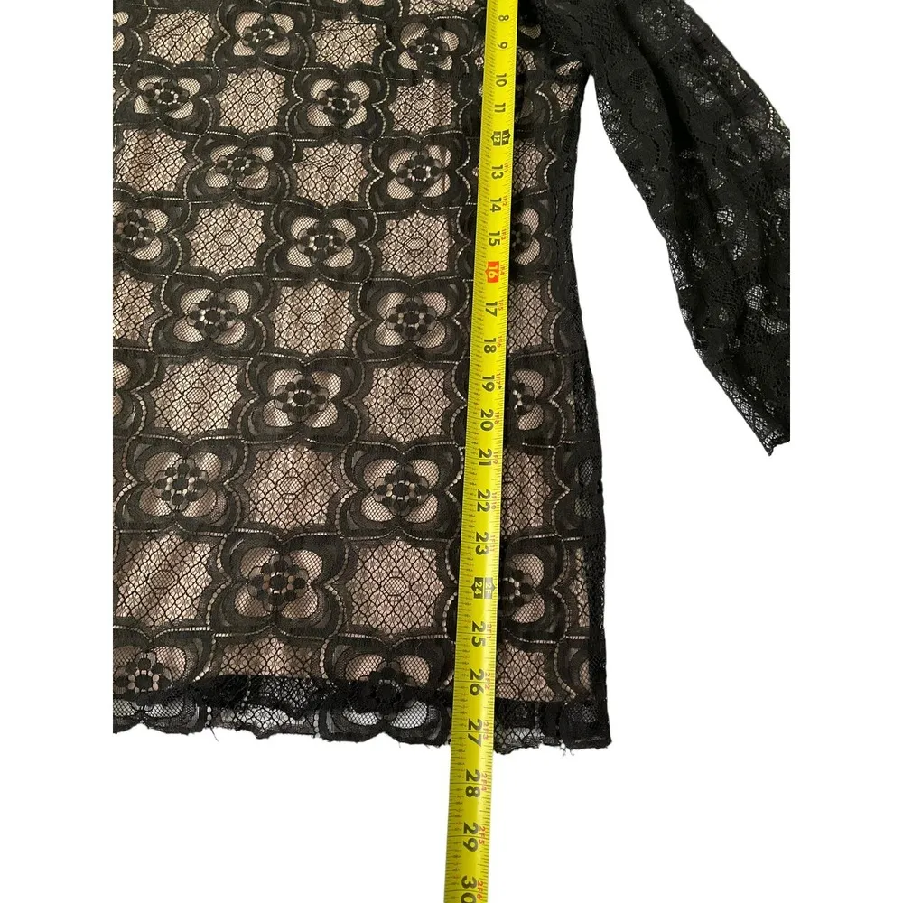 Max Studio Black Beige Lace Tunic Size S | 39-31 - Image 6