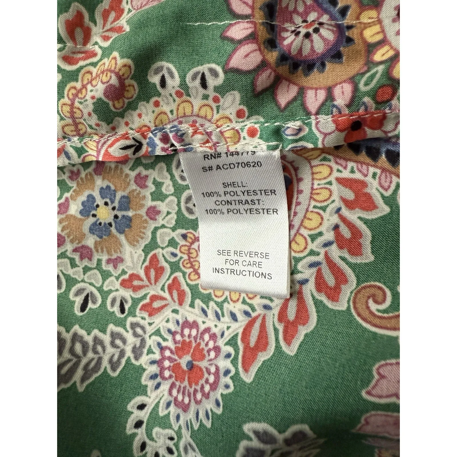 Vici Agosti Paisley‎ Satin Button Down Shirt Dress XL Multicolor Satin Tunic - Image 6