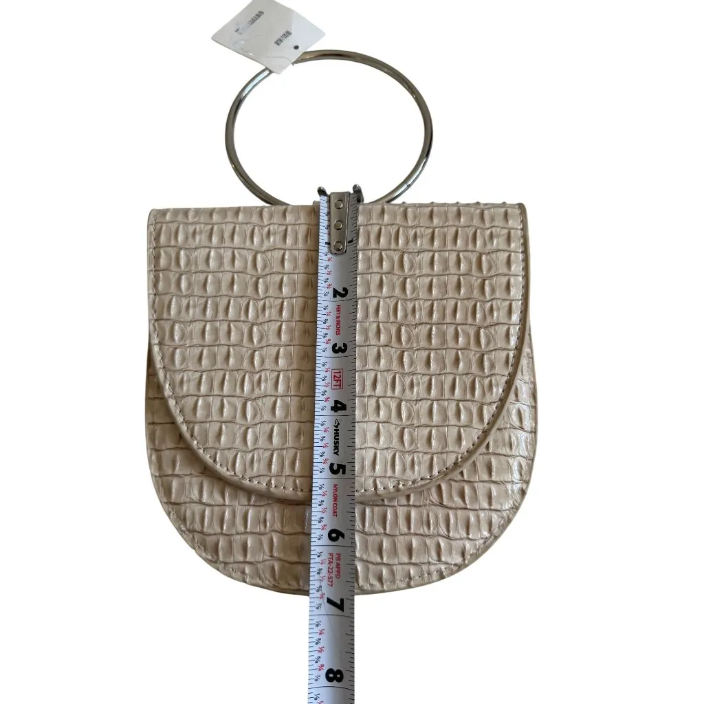 URBAN OUTFITTERS Beige Alligator Print Clutch Bag NEW NWT - Image 8