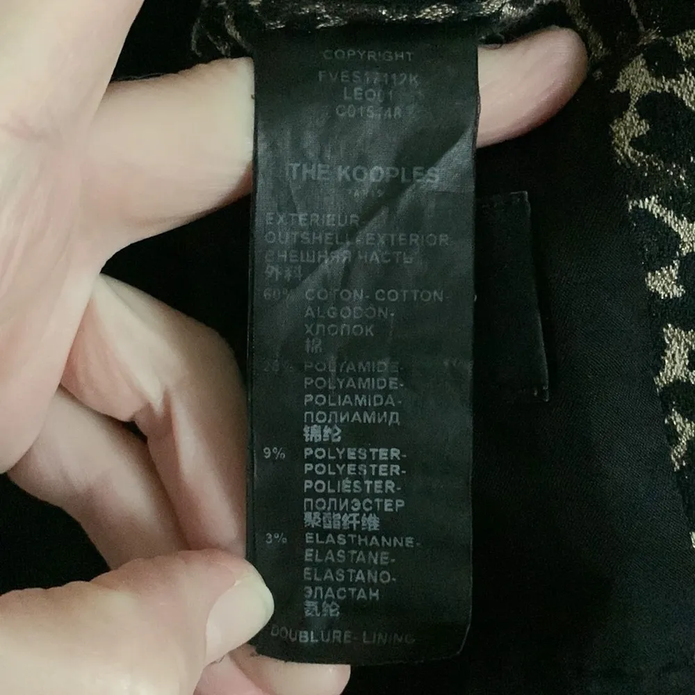 The Kooples Leopard Animal Print Double Breasted Blazer Metallic Gold Sz 1 Small - Image 14