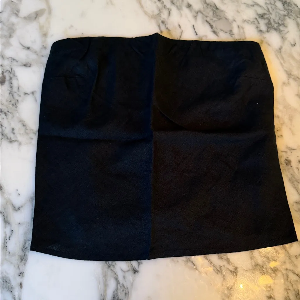 NWT Quince 100% European Black Linen Strapless Top Sz XS - Image 2