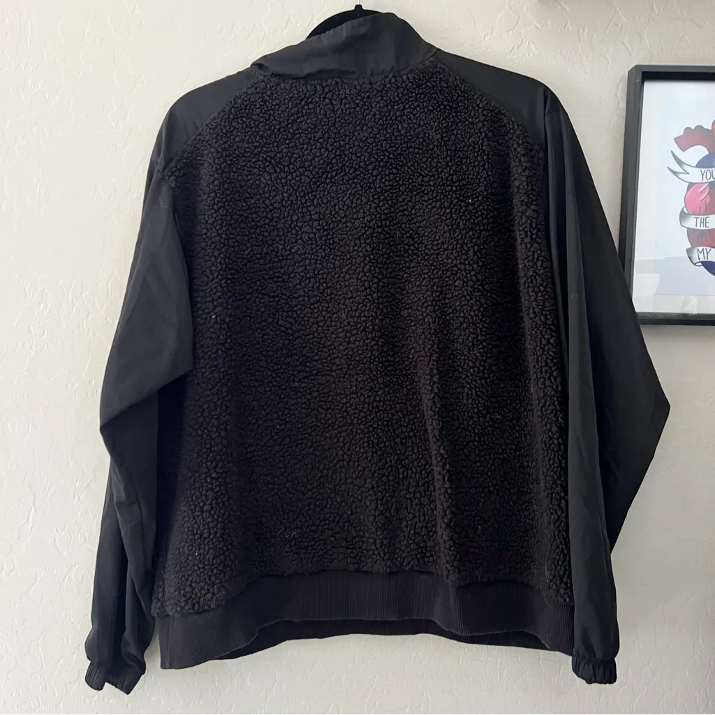 Calvin Klein Black Sherpa Windbreaker Quarter-Zip Pullover - Image 4