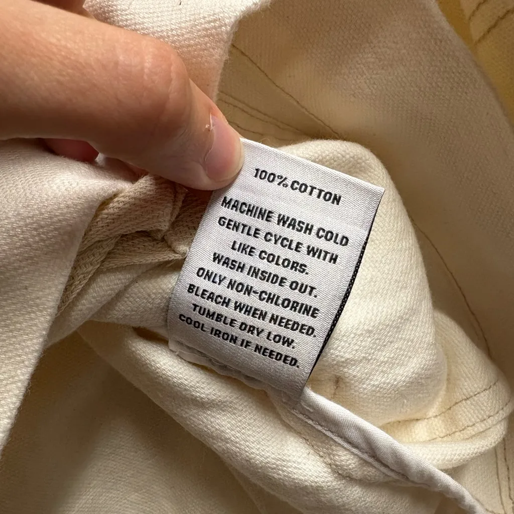 NWT LNDN Quarter Zip Denim Pullover/Jacket In Natural Size Large White - Image 3