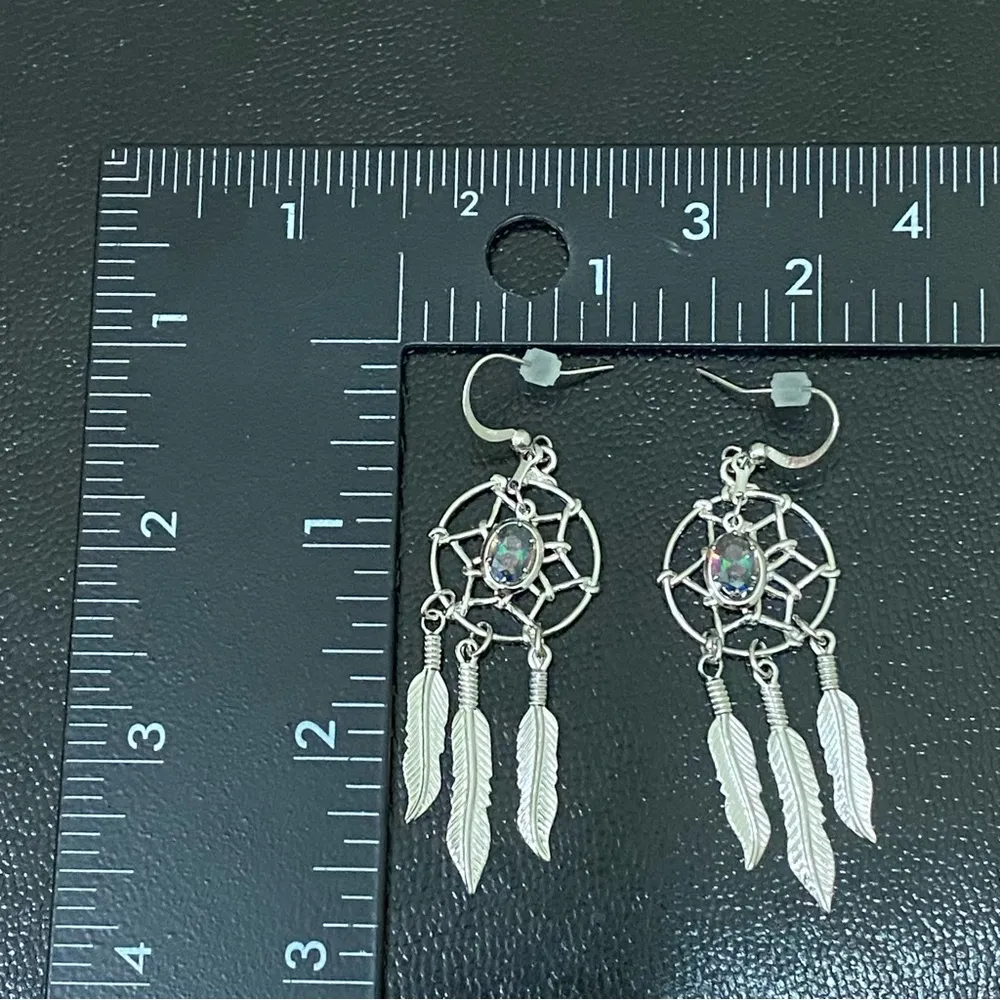 WHEELER Fashion  Zirconia Dreamcatcher Dangling Earrings - Image 11