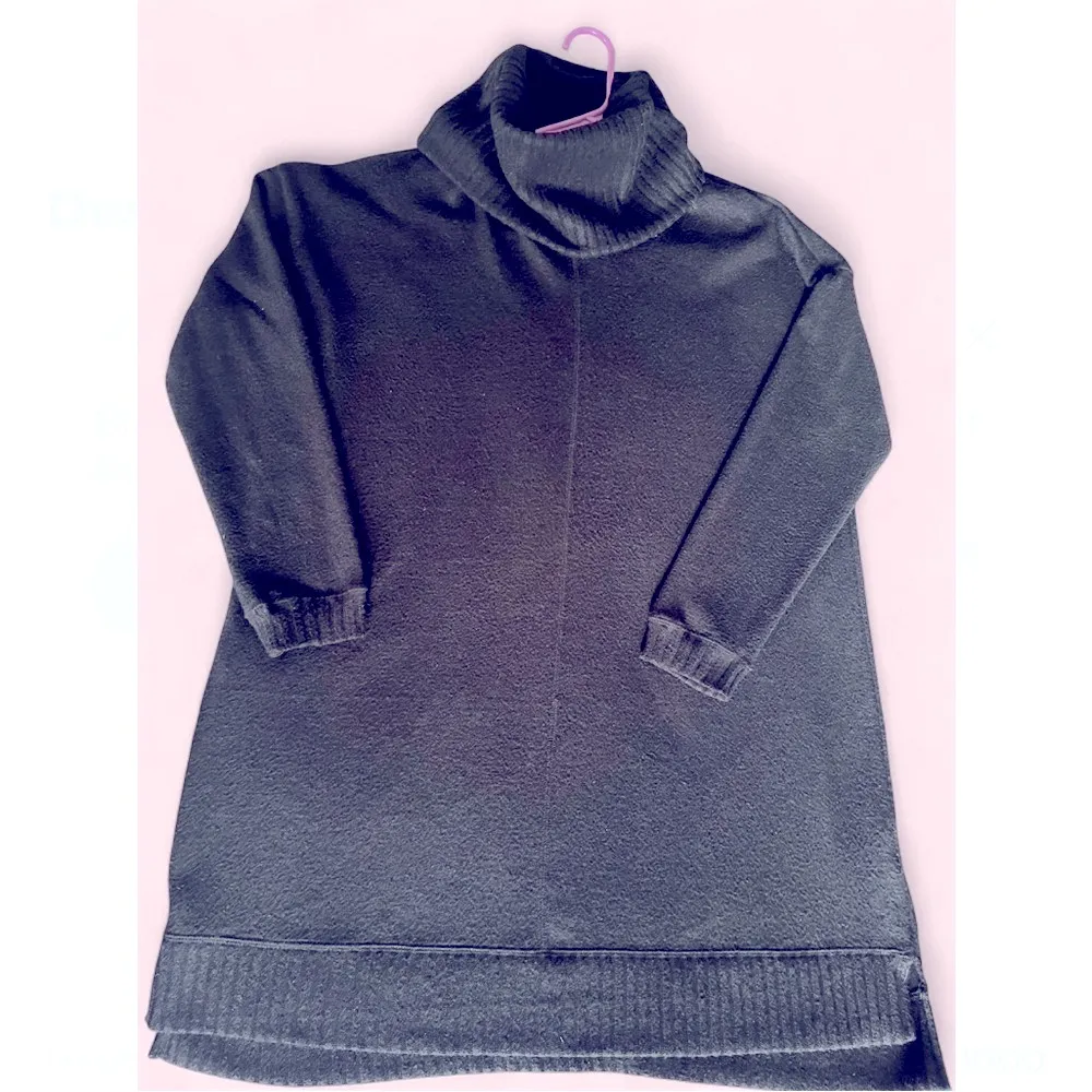 Lulu's Elegant Black Cowl Neck Sweater Dress Size L - Image 2