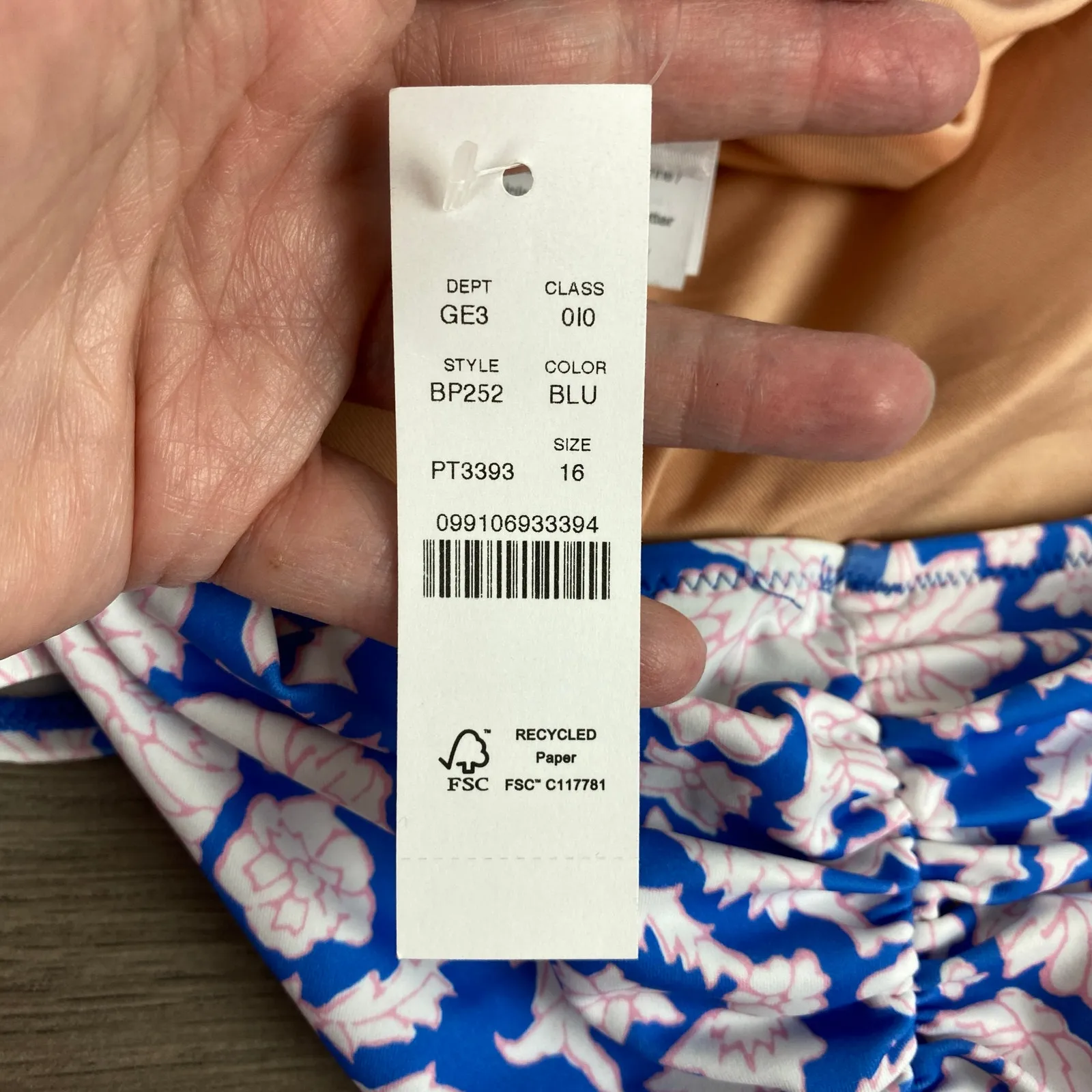 J. Crew x SZ Blockprints Ruched One Shoulder Swimsuit in Nila Print Sz.16 NWT - Image 8