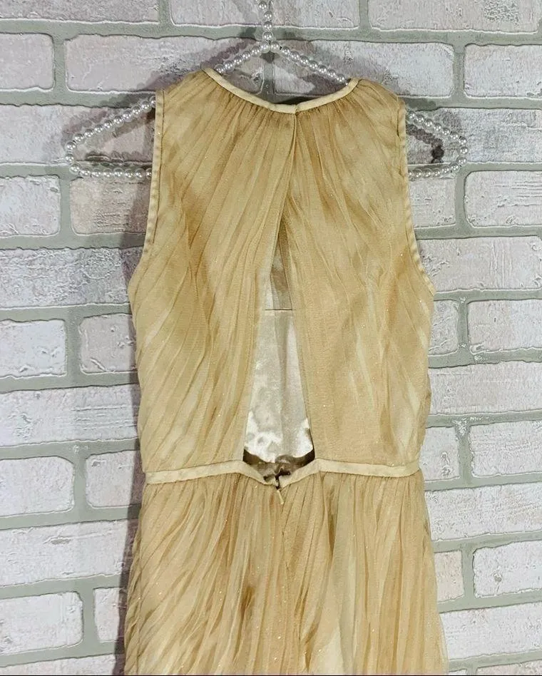 Jill Stuart Gold Tulle Riched Mini Cocktail Dress Size 0 - Image 9