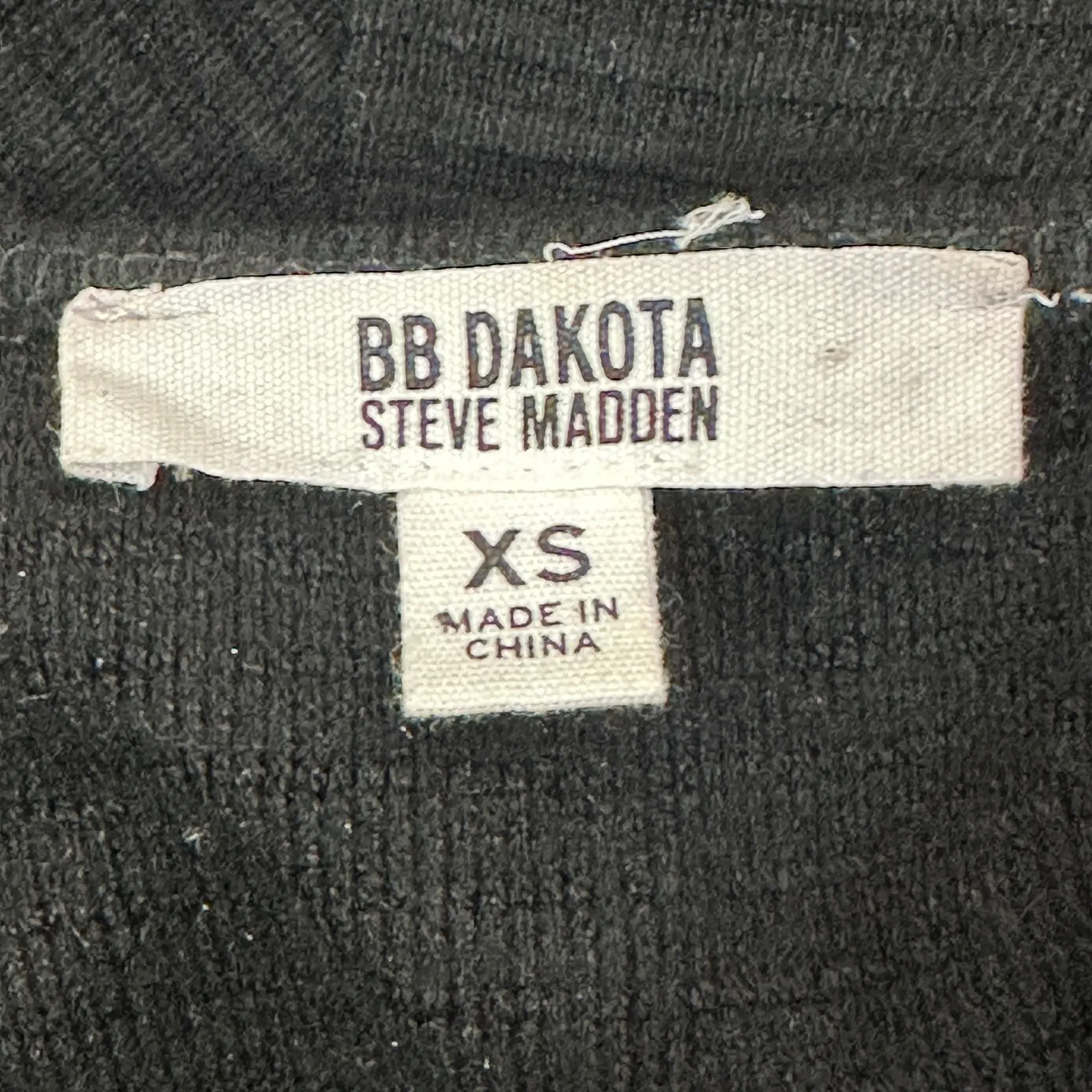 BB Dakota Mini Sweater Dress Womens XS Black Ribbed Long Sleeve Minimalist Goth - Image 6