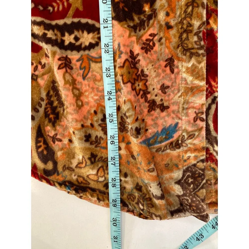 Soft Surroundings Montaigne Paisley Velour Button Down Tunic Shirt EUC Sz Sm - Image 10