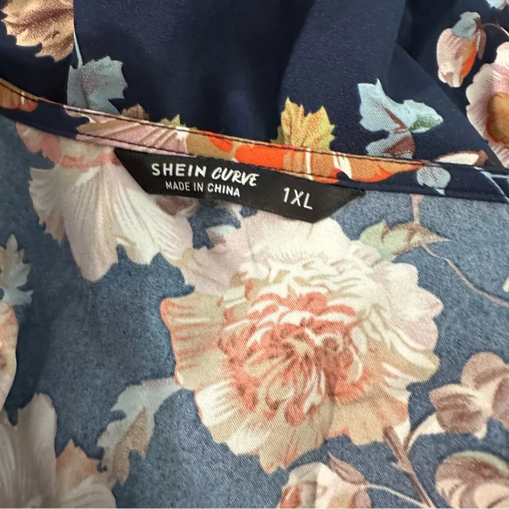 Shein Curve women's XL Blue floral midi dress - Image 5