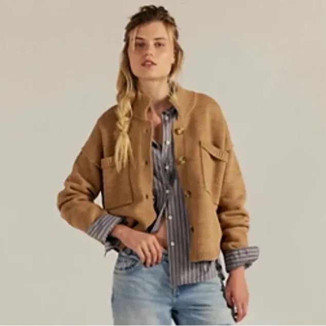 Free People We The Free On The Isle Cardi Cardigan Iced Coffee Size XS - Image 2