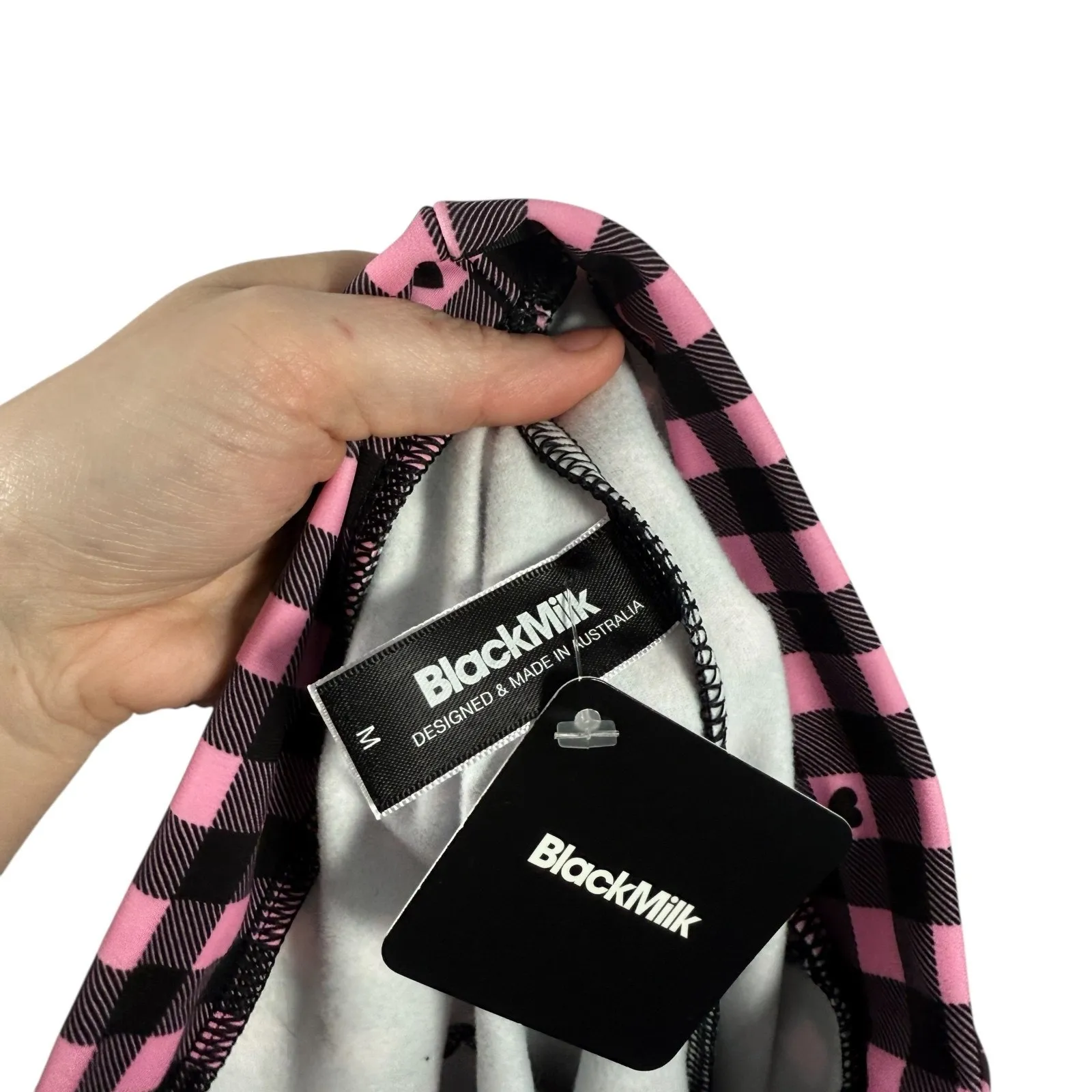 Black Milk Gingham Hearts Pink Cuffed Pants Preppy NEW Womens Medium - Image 5