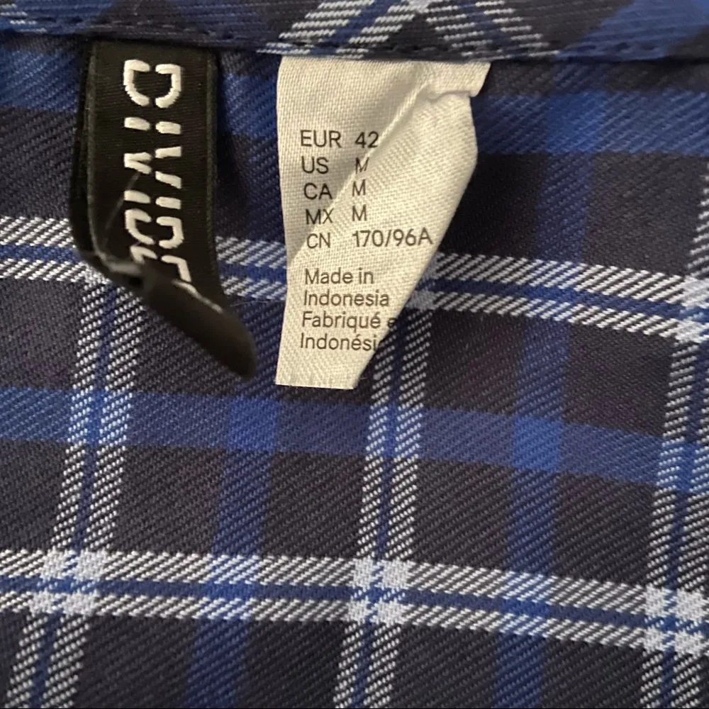 H&M Divided Blue Plaid Tartan Mini Dress Medium Punk Grunge Schoolgirl Casual - Image 4