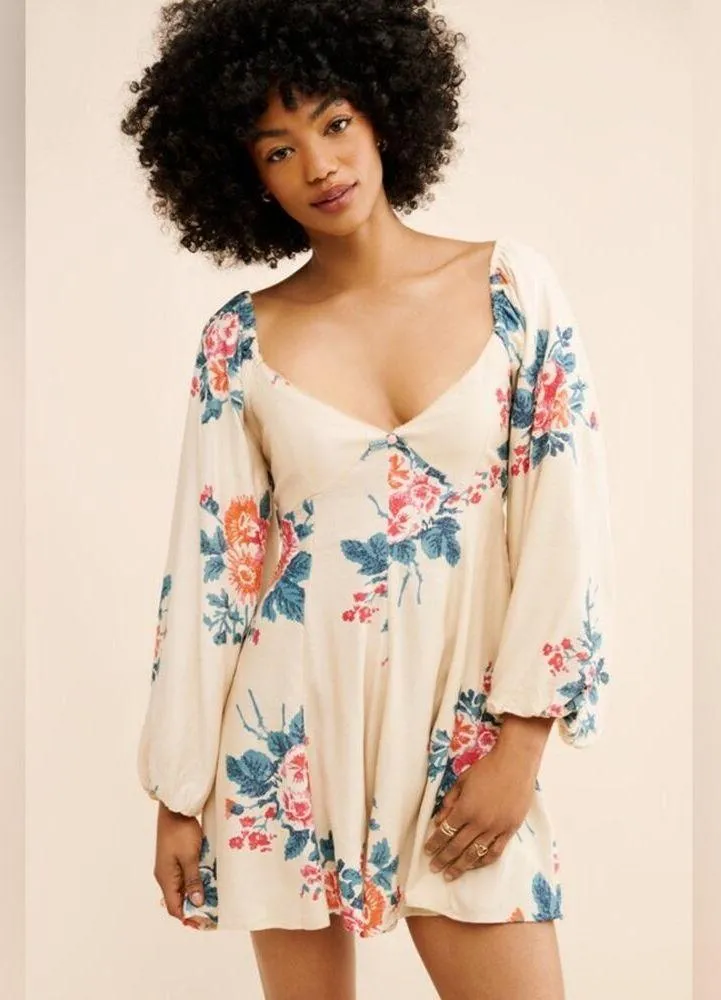 Free People Francesca Floral Print Mini Dress S - Image 3