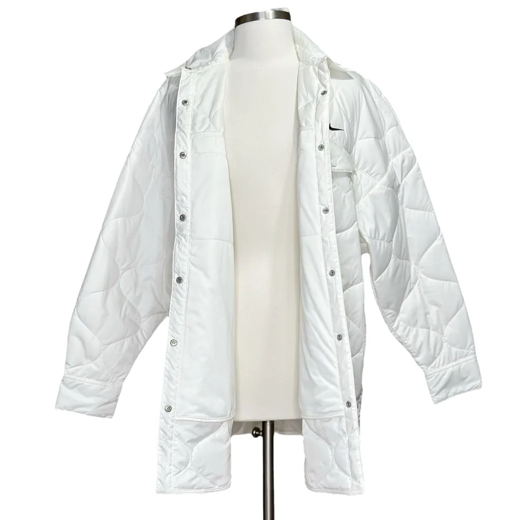 NIKE Sportswear Essential Quilted Trench Jacket, White, Medium - Image 13