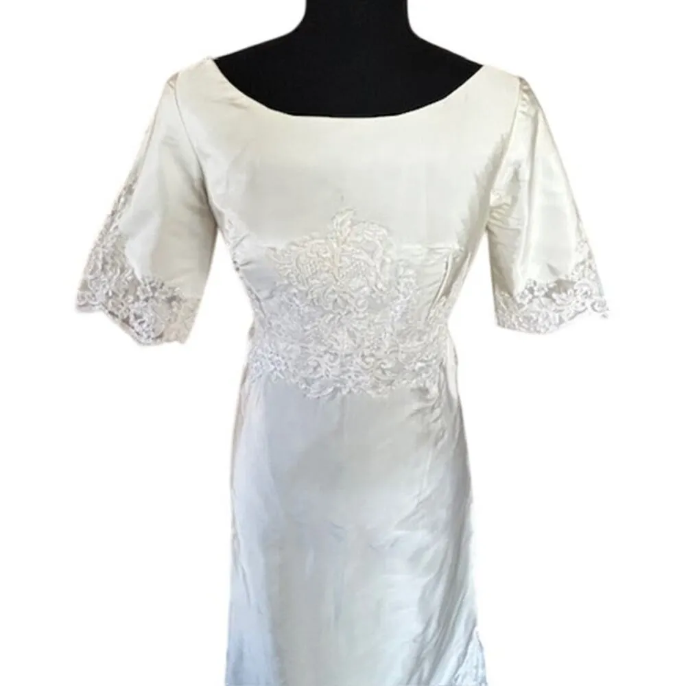 Vintage 1960s Bridal Portrait Wedding Dress Union Made, Vintage Size 10 (4 - Image 3