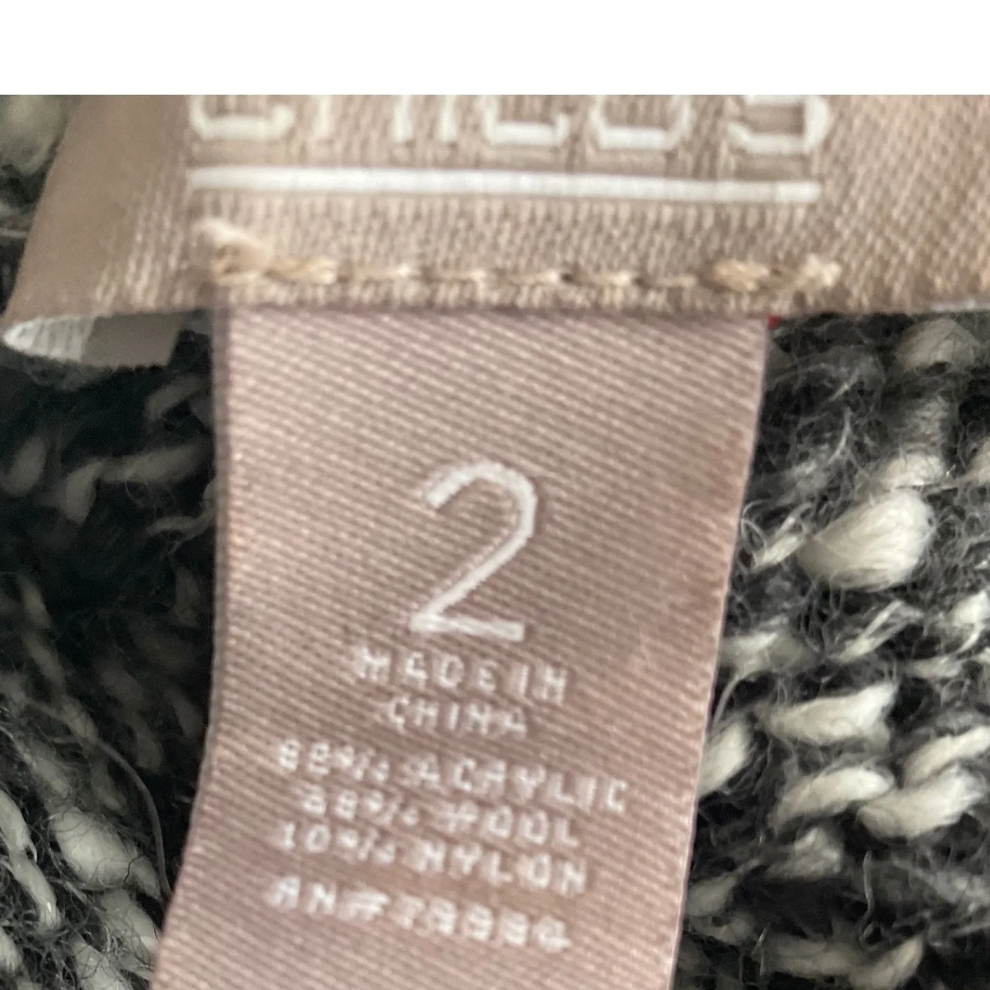 Chicos‎ Sweater Vest Women Size 2 Black White Marled Knit Long Open Front - Image 2