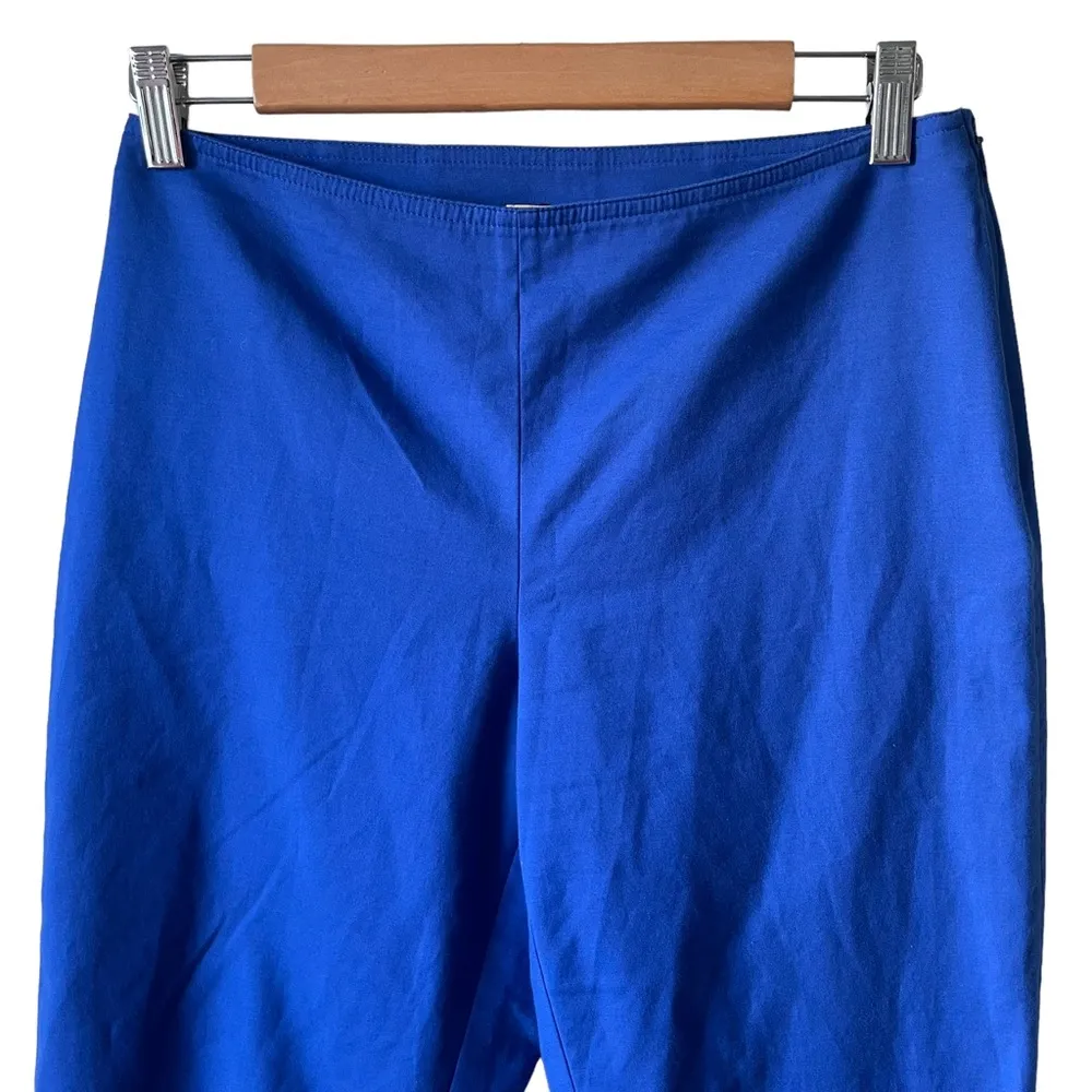 St. John Cobalt Blue Flat Waist Cotton Stretch Capri Cropped Pants Size 4 - Image 2