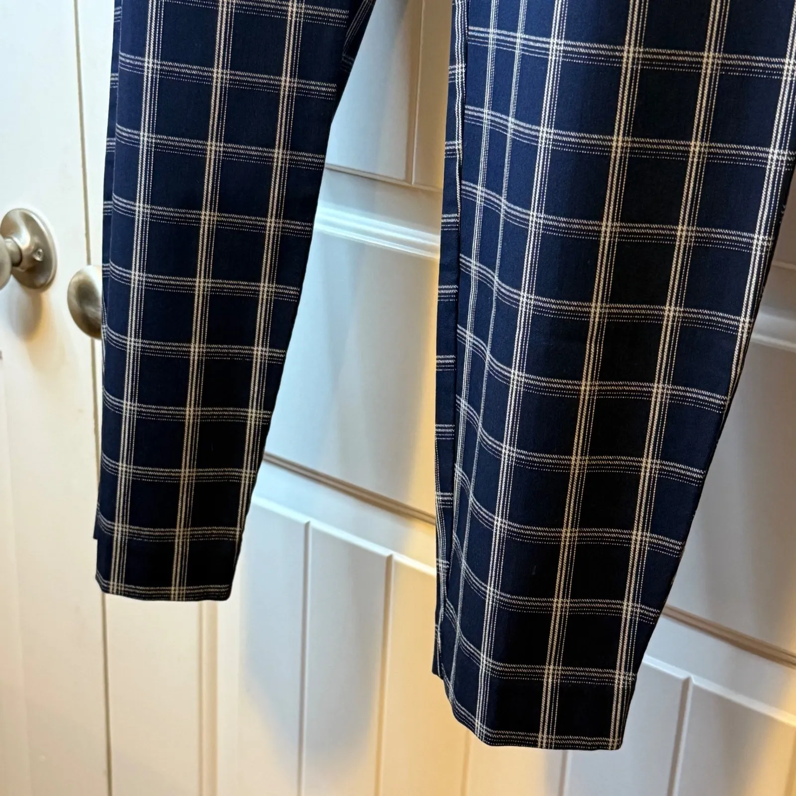 Maurices‎ Navy Plaid Stretch Crop Pants Regular Women's Plus Sz XXL Workwear # - Image 7