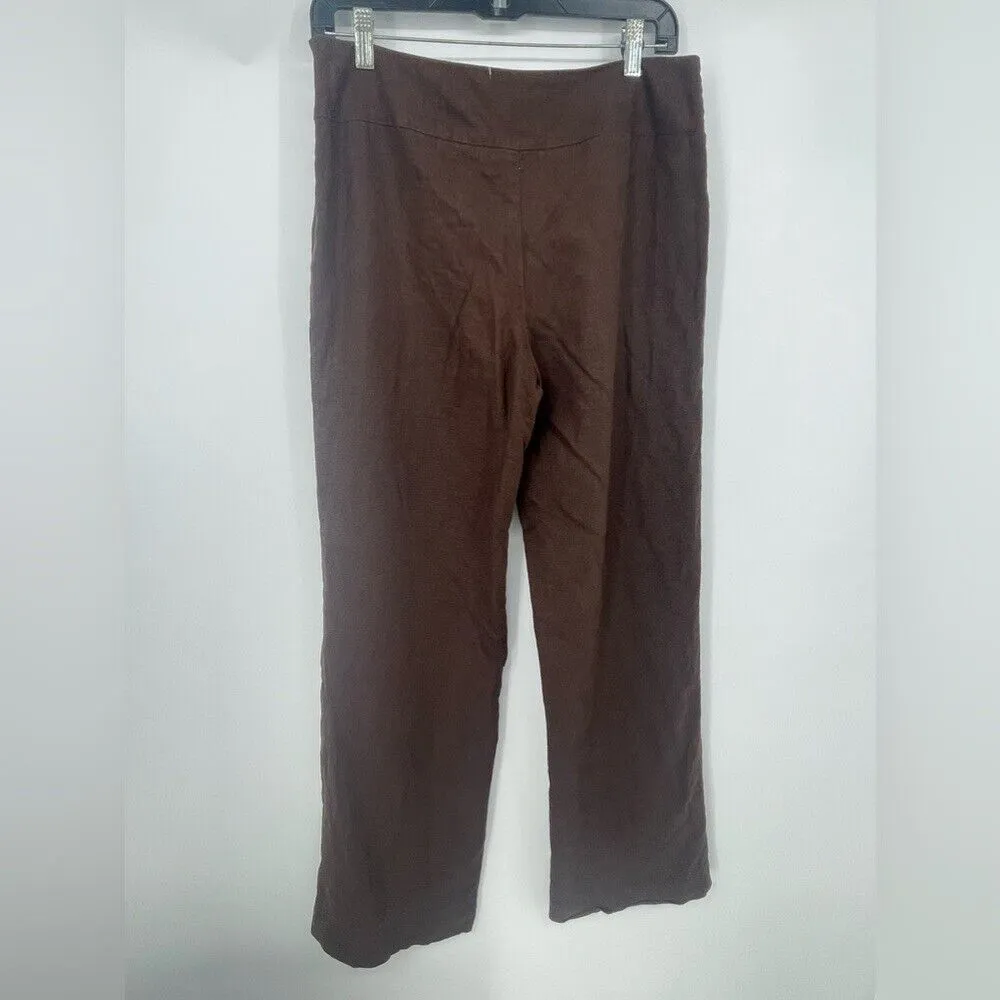Cato Brown‎ Dress Pants Size 8 Career Pleated High Rise Wide Leg - Image 4