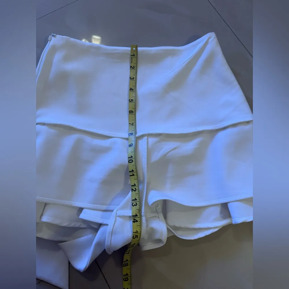 Endless Rose  FLOUNCE WAIST TIE MINI SKORT ruffle white zipper size M - Image 9
