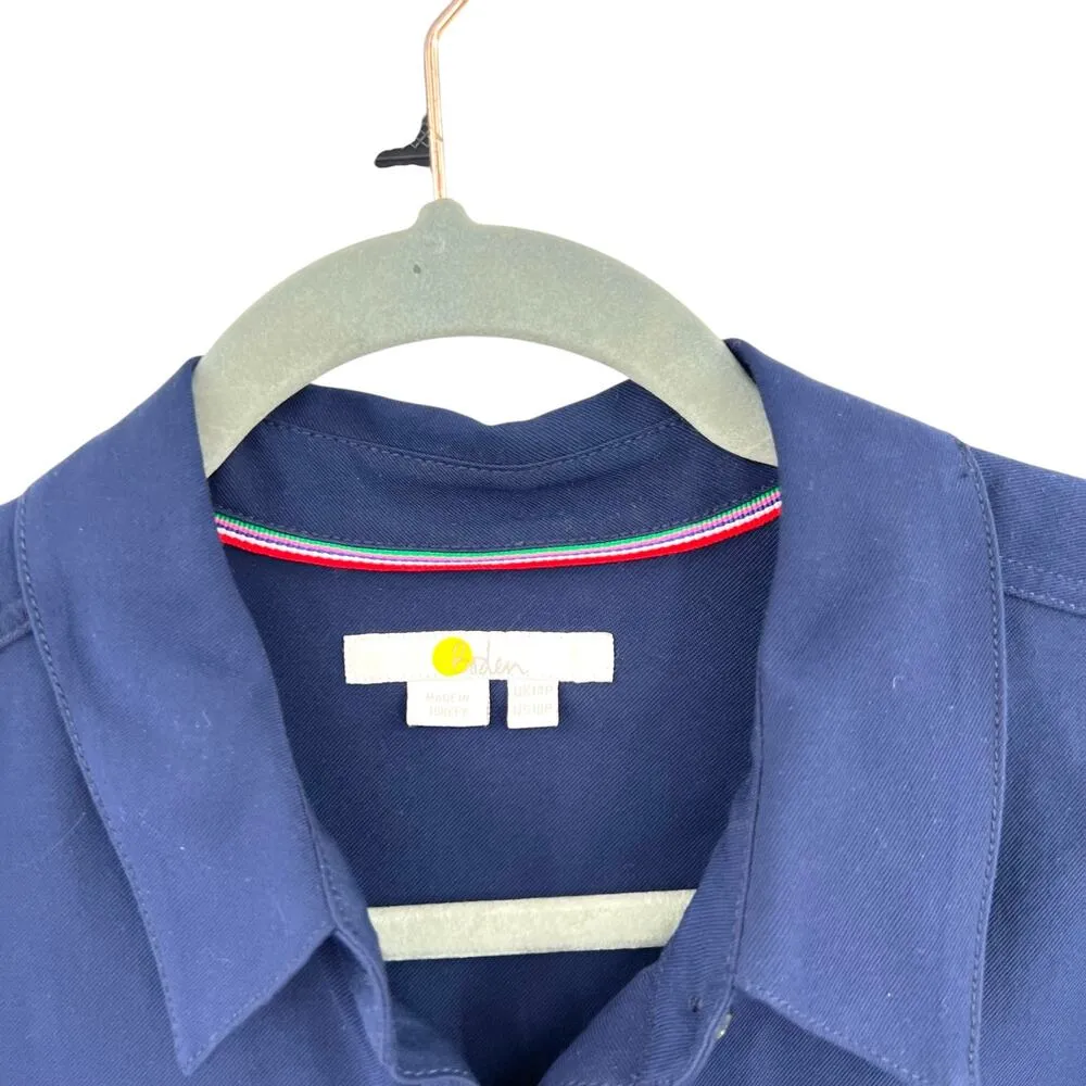 Boden Cosima Romper Navy Blue Belted Shirt Size US 10P Petite‎ - Image 7