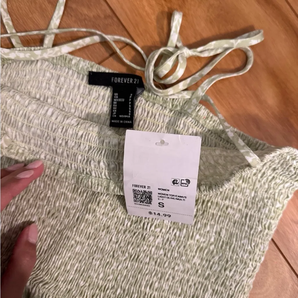 Forever 21 Light Green Smocked Camisole - Image 3
