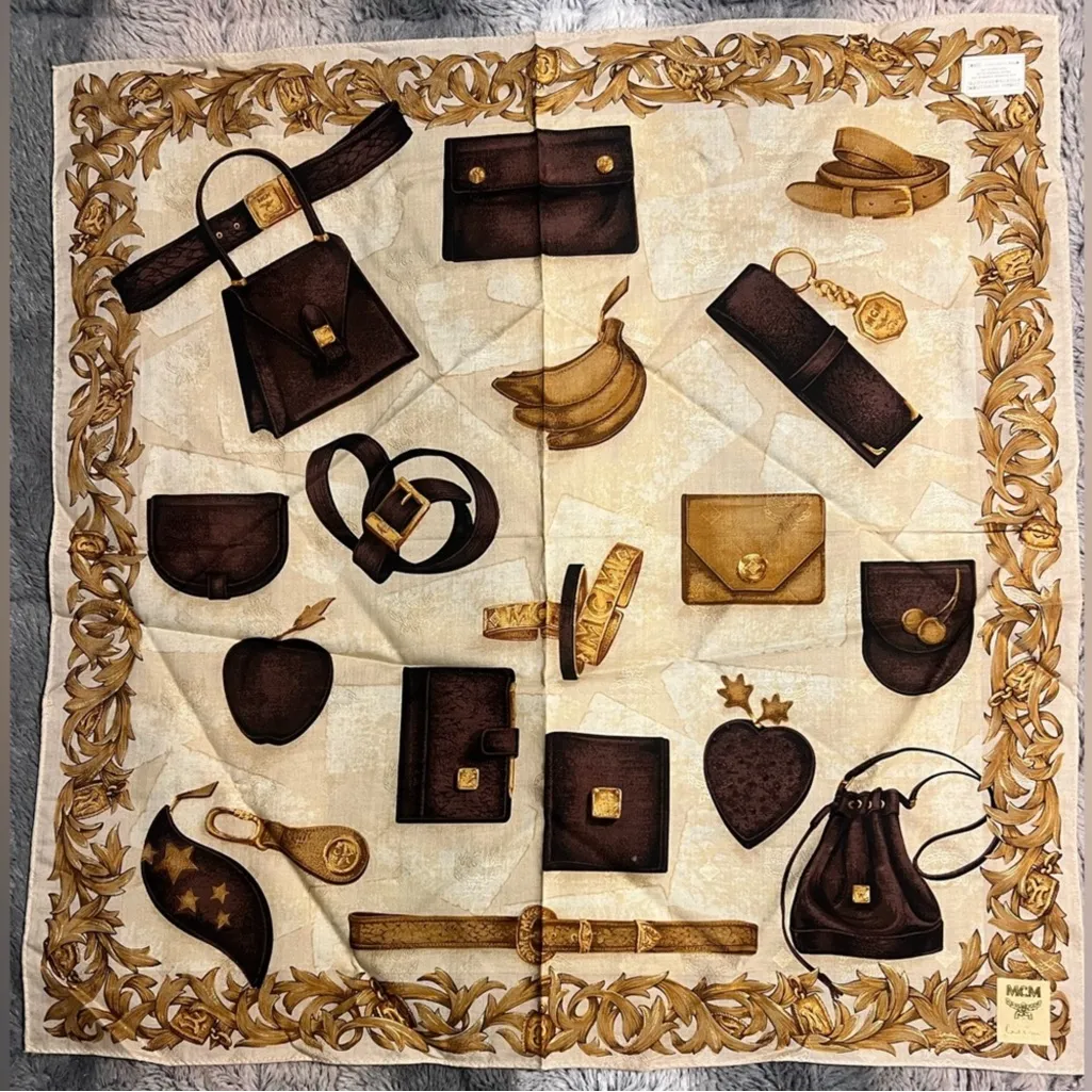 MCM Scarf/Handkerchief 18” x 18” $225 Retail EUC - Image 3