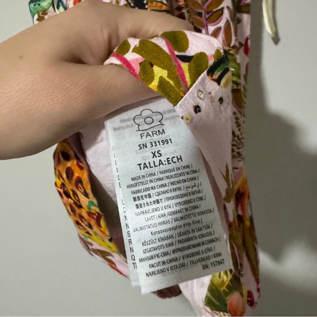 Farm Rio Pink Into The Jungle Mini Dress Size XS - Image 10