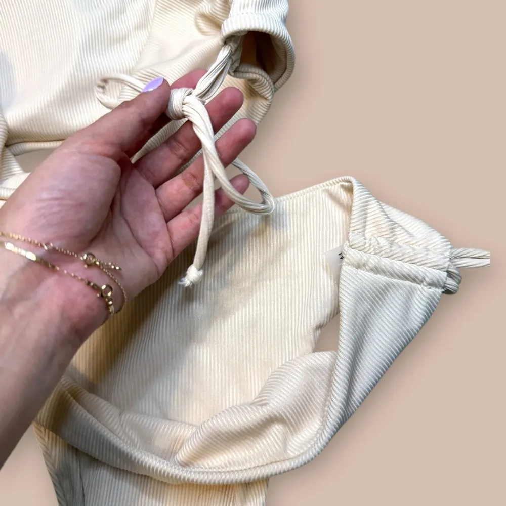 Beige Strapless Bikini Set | Size M - Image 7