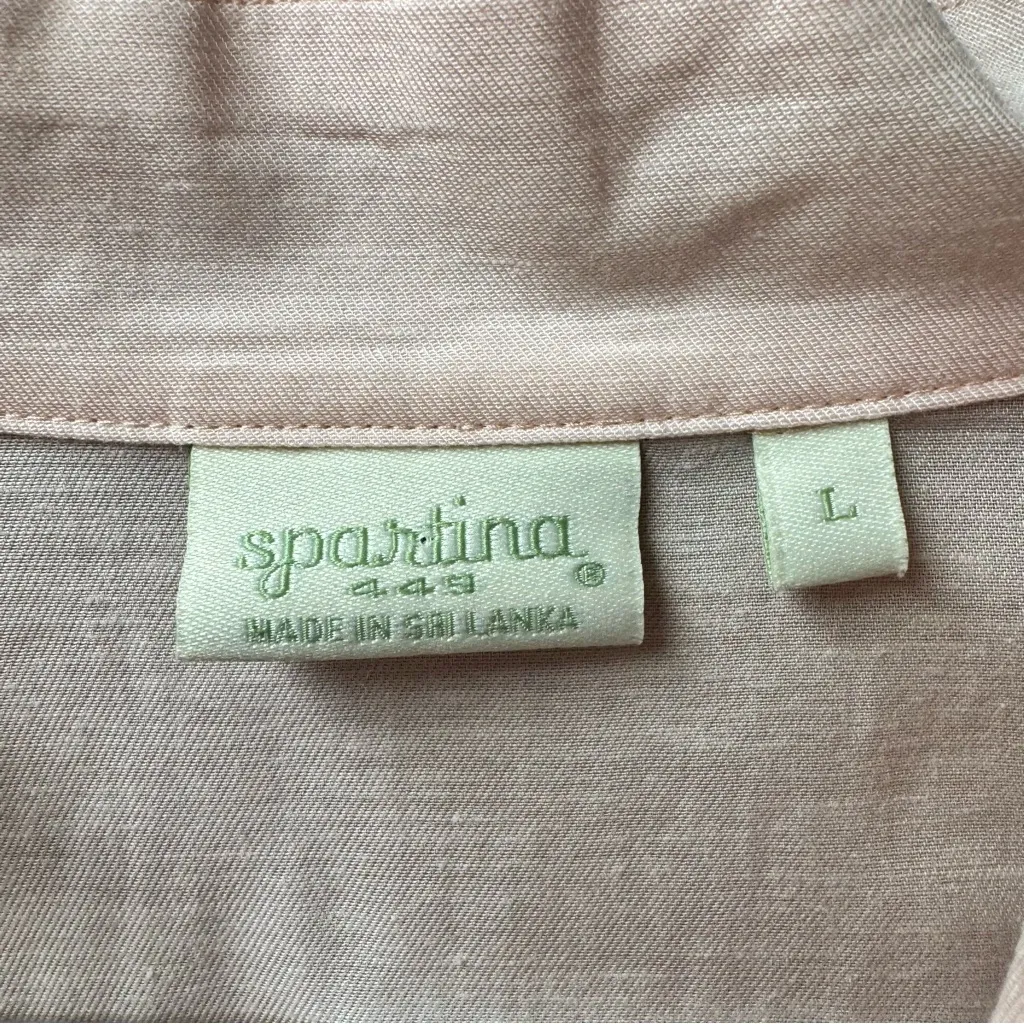 Spartina 449 Everleigh Tunic 3/4 Sleeve Woodblock Floral Embroidery Pink Large L - Image 11