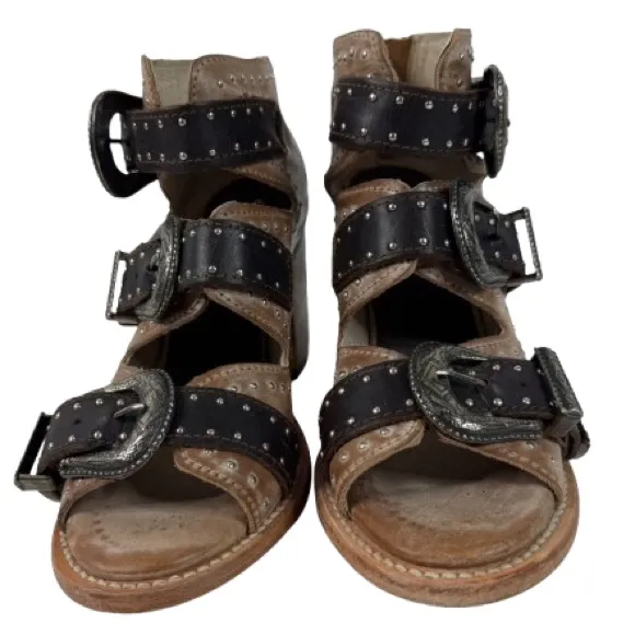 Freebird Violet Studded Strappy Heels Tan Size 8 - Image 7