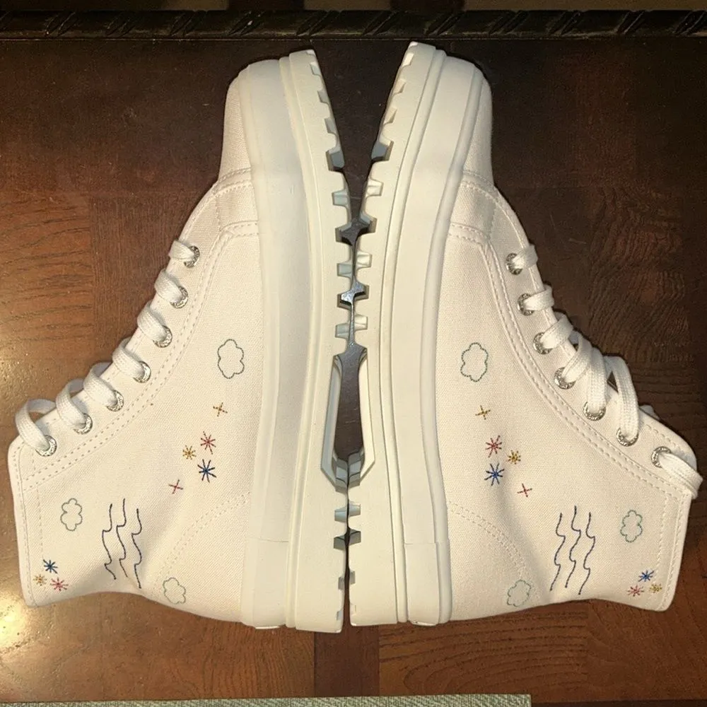 Superga White & Blue  Embroidered Accent Alpina Plao Hightop Sneakers.(Size 7.5) - Image 8