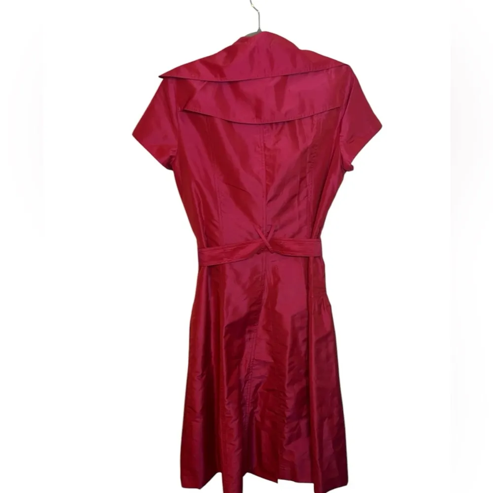 Rickie Freeman for Teri Jon Hot Pink Luminescent Cap Sleeve Button Front Dress Size 10 - Image 2