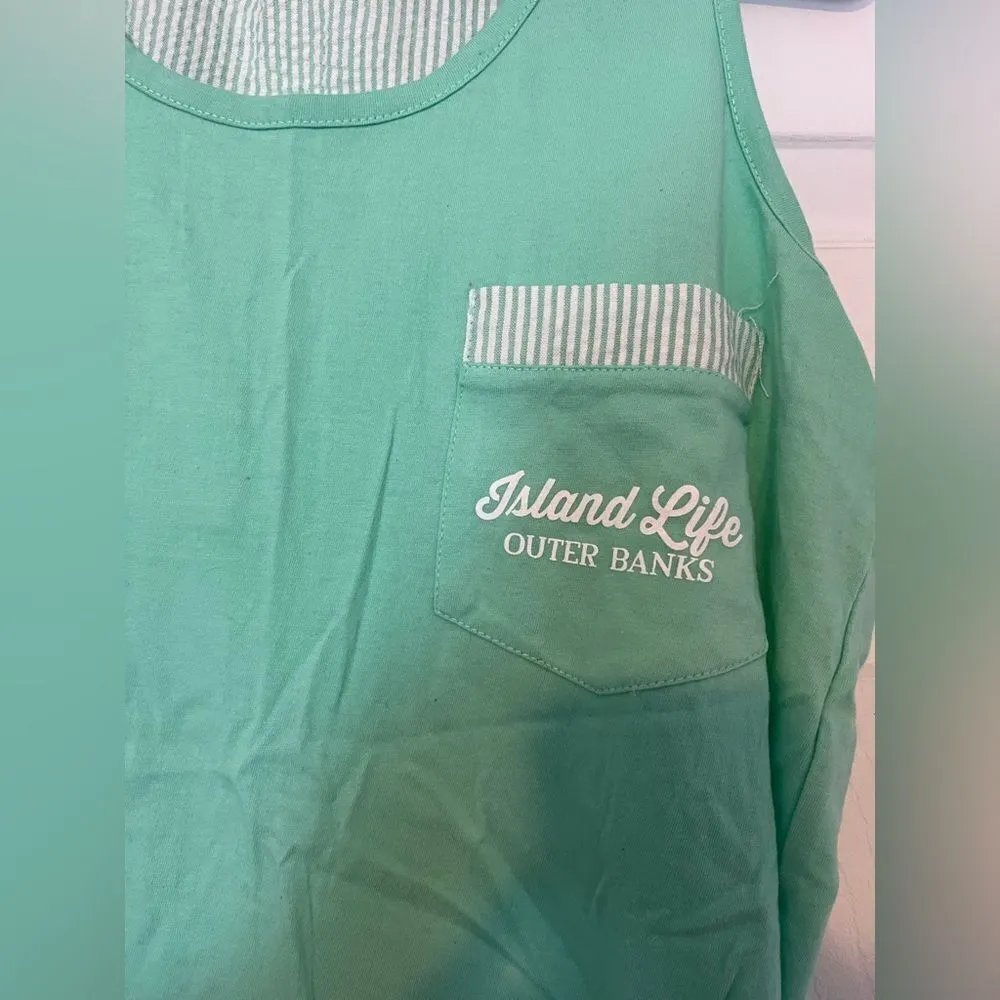 OuterBanks Tank Top. Size Large. Green - Image 3