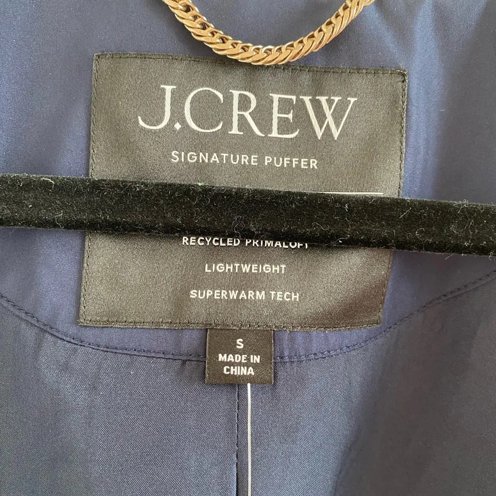 J. Crew Navy Blue Quilted Barn Vest With Corduroy Collar Size Small New With Tag - Image 5