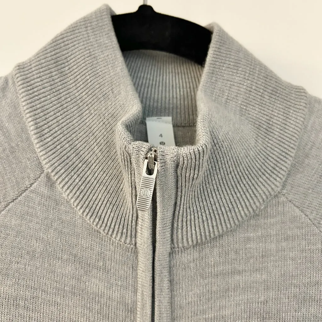 Lululemon Time To Thrive 100% Merino Wool Jacket in Heathered Silver Drop Size 4 - Image 8